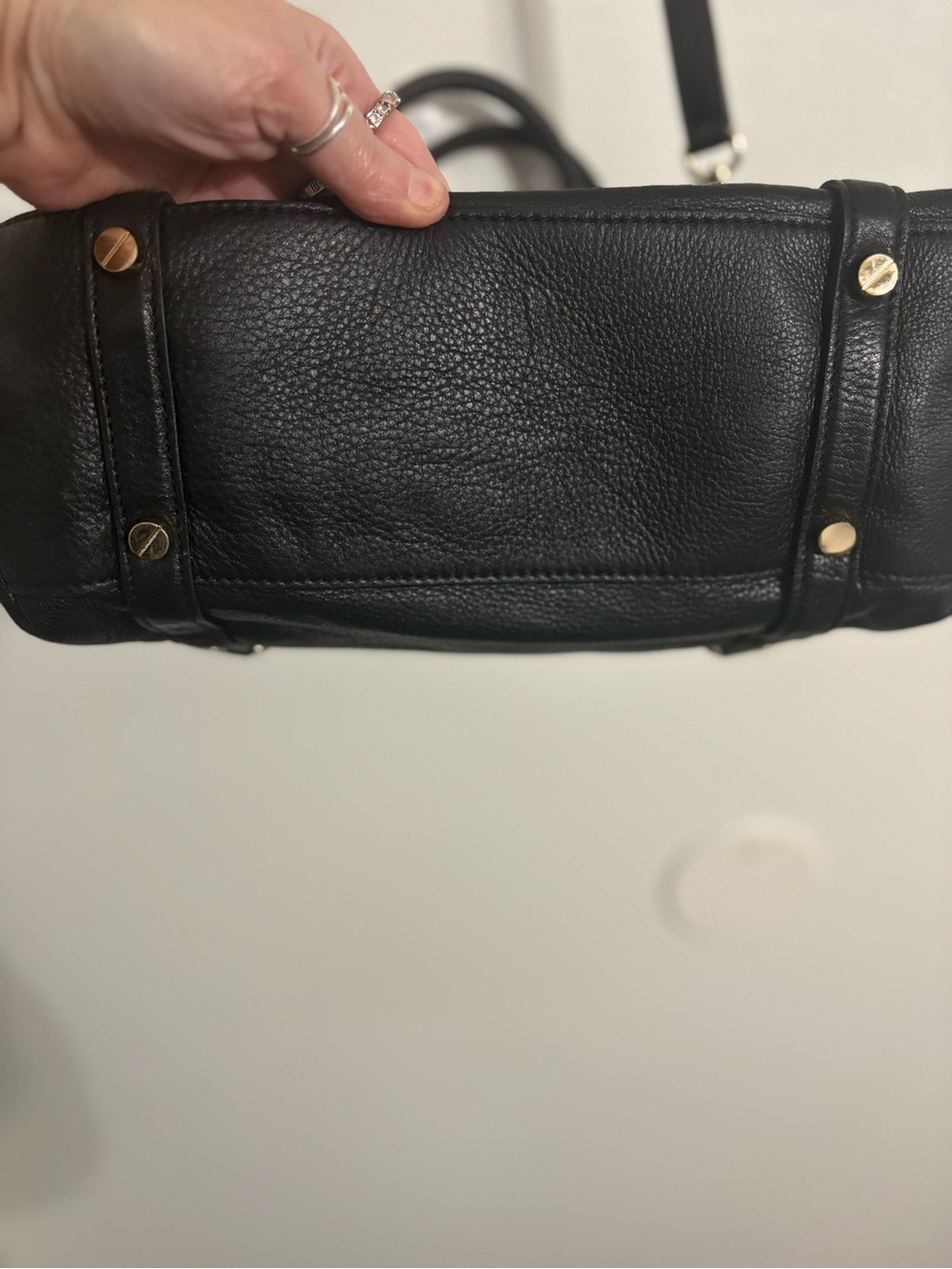Michael Kors Black Bedfor Leather Satchel with Gold Hardware EUC - Picture 3 of 7